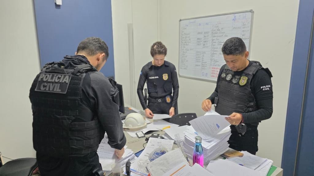 Polícia Civil cumpre ordens judiciais contra empresa investigada por fraude em obras de escolas em Guarantã do Norte