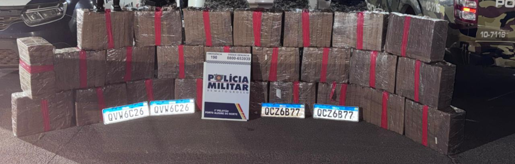 Polícia Militar e PRF apreendem 550 quilos de maconha em Porto Alegre do Norte