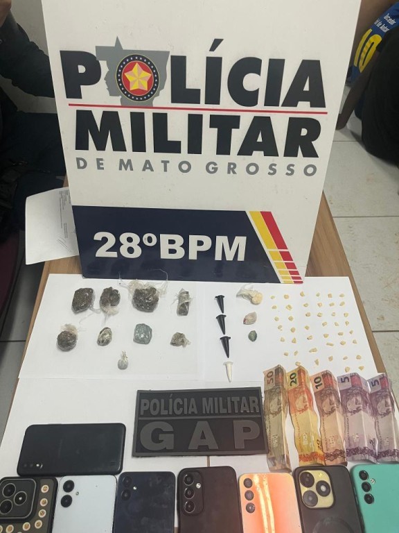 Polícia Militar conduz nove faccionados por tráfico de drogas em Jaciara
