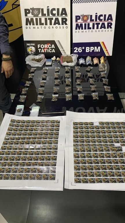 Força Tática apreende entorpecentes e prende dupla suspeita por tráfico ilícito de drogas em Nova Mutum
