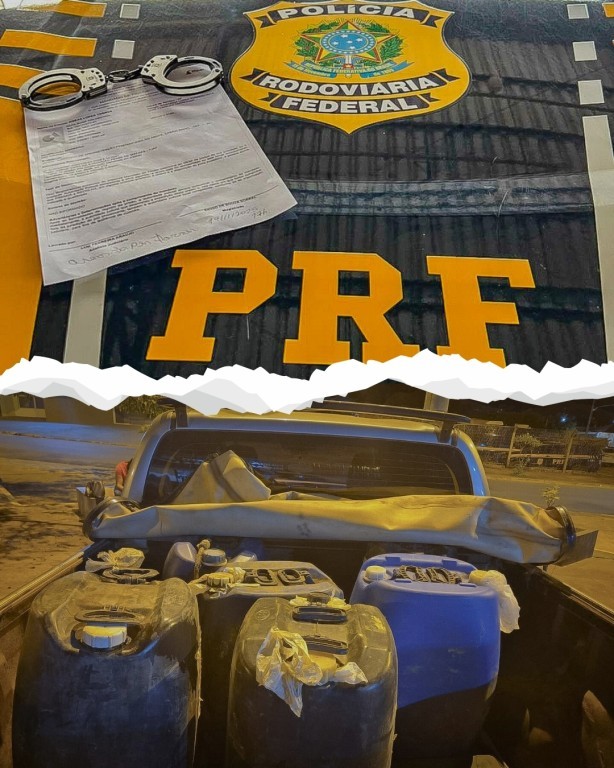 PRF prende dois homens e apreende mercúrio e 250 litros de diesel durante fiscalização na BR-174B, em Pontes e Lacerda (MT)