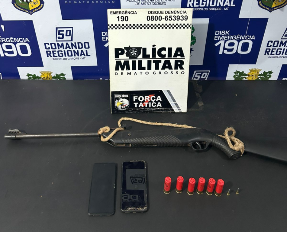 Força Tática prende foragido da Justiça e apreende arma de fogo e munições