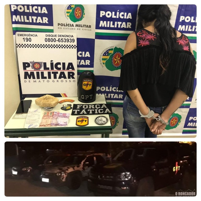 Mulher de 21 anos é presa com meio quilo de pasta-base de R$ 7 mil em Aragarças