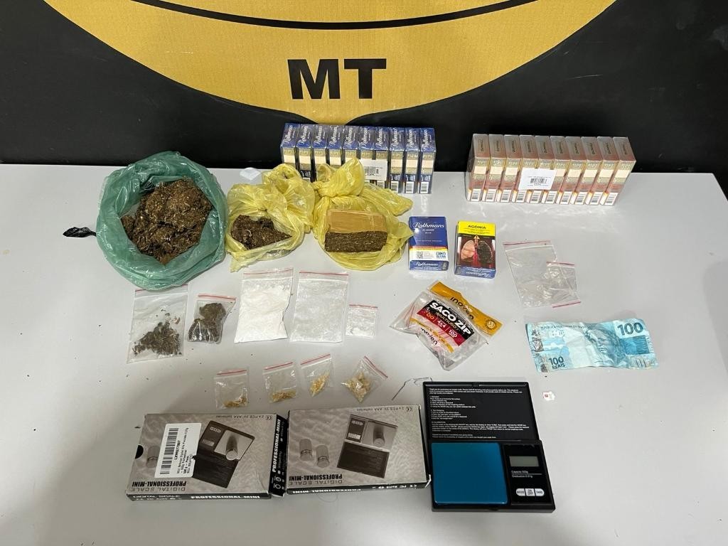 Polícia Civil fecha boca de fumo e prende casal que comercializava drogas na frente de filhos menores em Colniza
