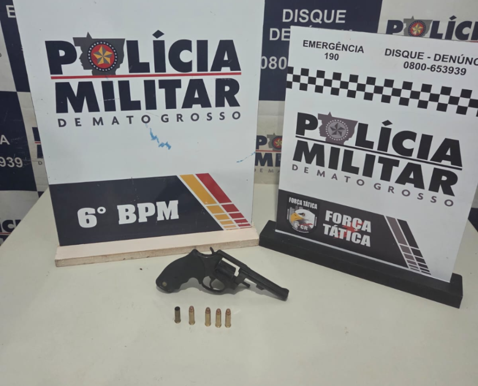 Polícia Militar prende homem, apreende adolescente e arma de fogo em Cáceres