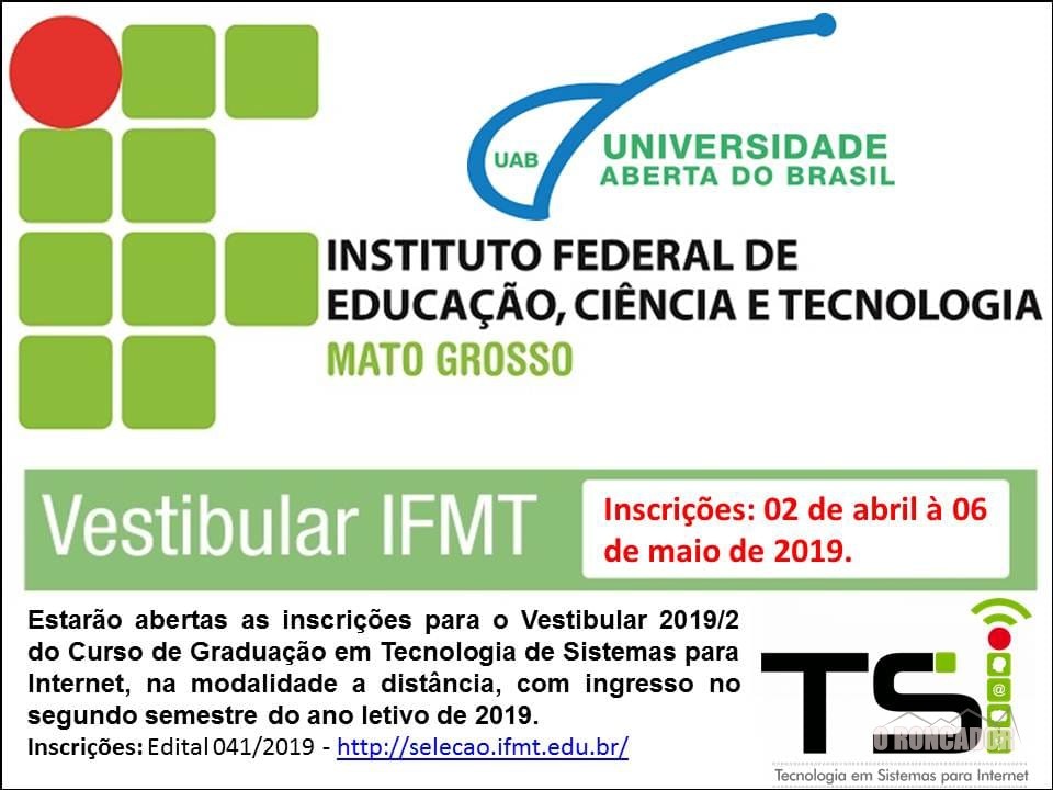 Universidade Aberta do Brasil abre inscrições para o vestibular de graduação em Tecnologia de Sistema para Internet