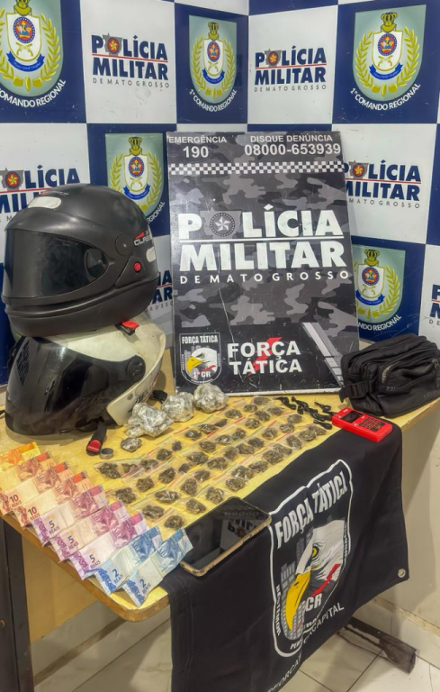 Força Tática prende homem com 84 porções de drogas em Cuiabá