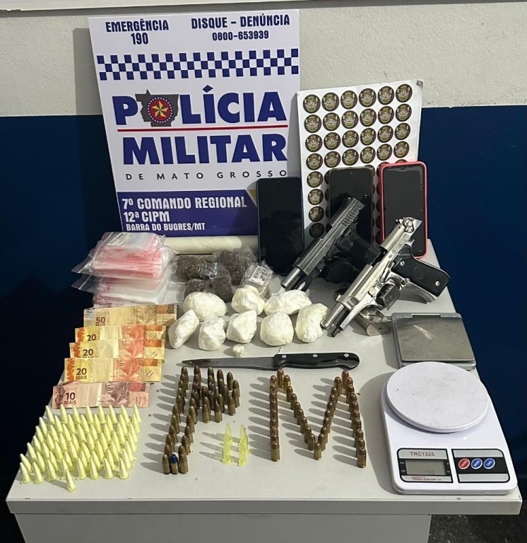 Polícia Militar desarticula faccionados e apreende armas e munições em Barra do Bugres