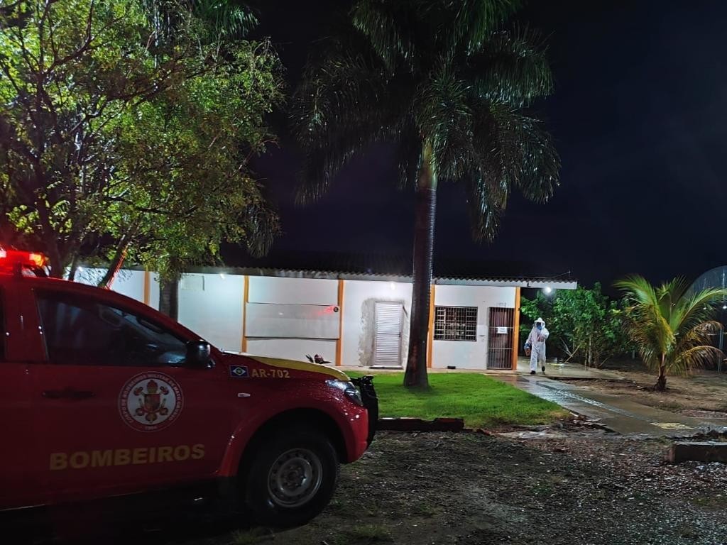 Bombeiros fazem retirada de enxame de abelhas de residência