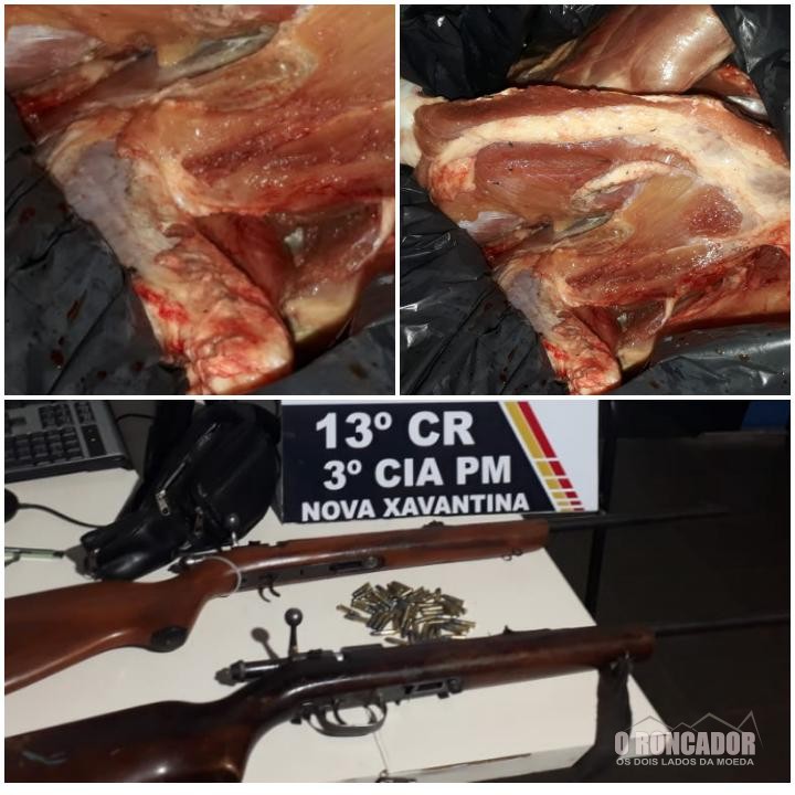 PM de Nova xavantina apreende 02 homens por posse ilegal de ama de fogo e morte de animal silvestre