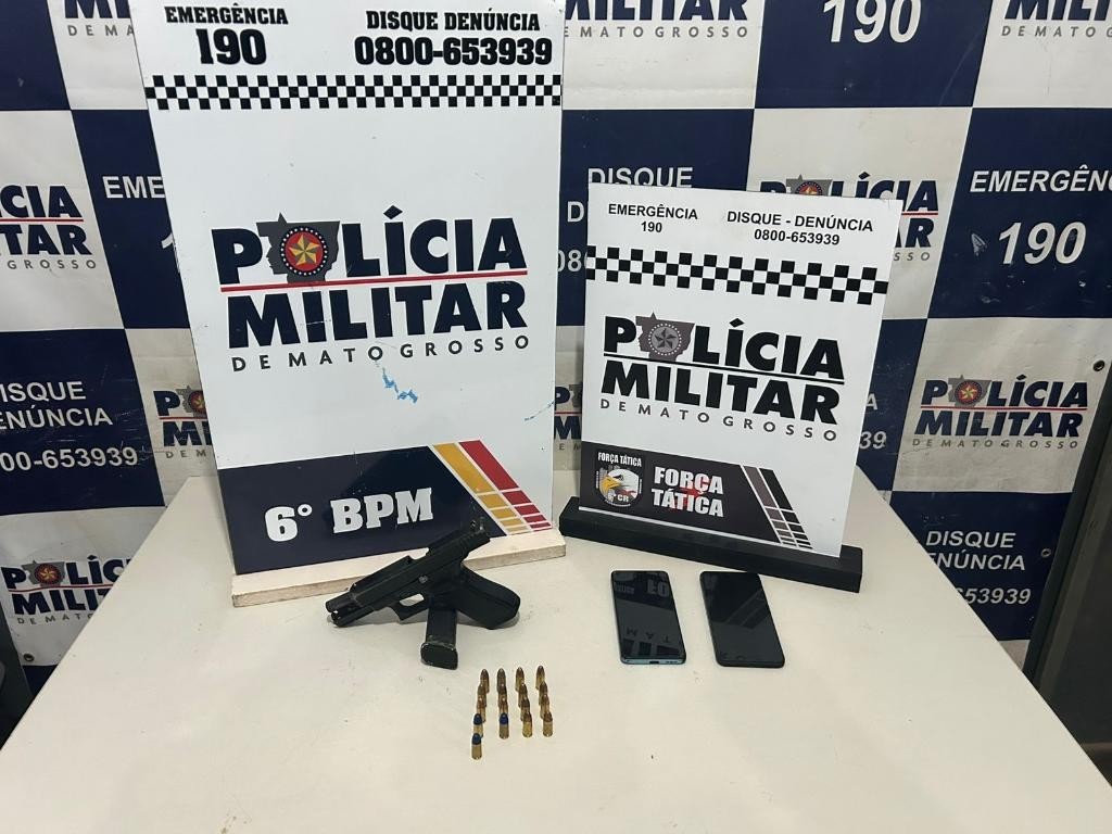 Polícia Militar conduz dois faccionados com pistola e frustra homicídio em Cáceres