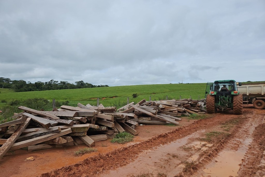 Unidade Desconcentrada da Sema de Alta Floresta apreende 1,5 mil lascas de itaúba sem licença ambiental em Nova Monte Verde