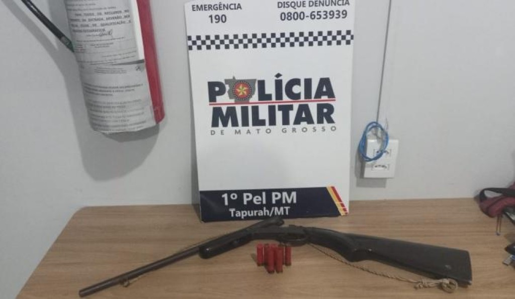 Homem é preso pela PM por ameaça de morte e porte ilegal de arma de fogo