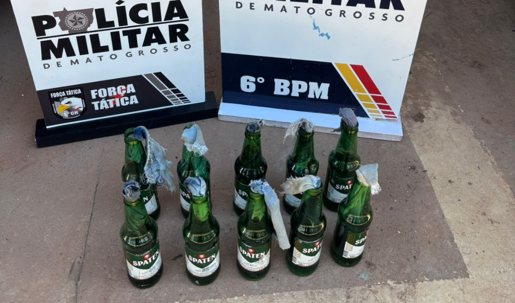 Polícia Militar prende faccionado por usar coquetéis molotov e incendiar casa em Cáceres