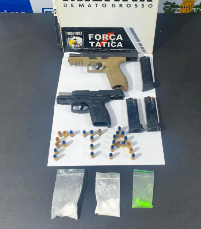 Força Tática prende dois homens por porte ilegal de arma de fogo em Barra do Garças