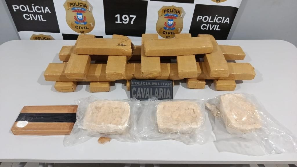 Cavalaria da PM prende dupla de faccionados com 23 quilos de drogas em Matupá