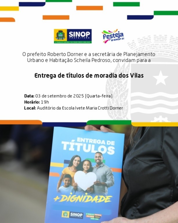 Festeja: Prefeitura entrega amanhã (03) escrituras para moradores do Vila Santana II e mais 5 bairros