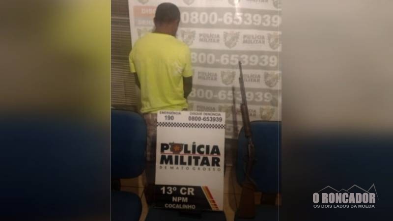 Violência doméstica e posse ilegal de arma em Cocalinho-MT