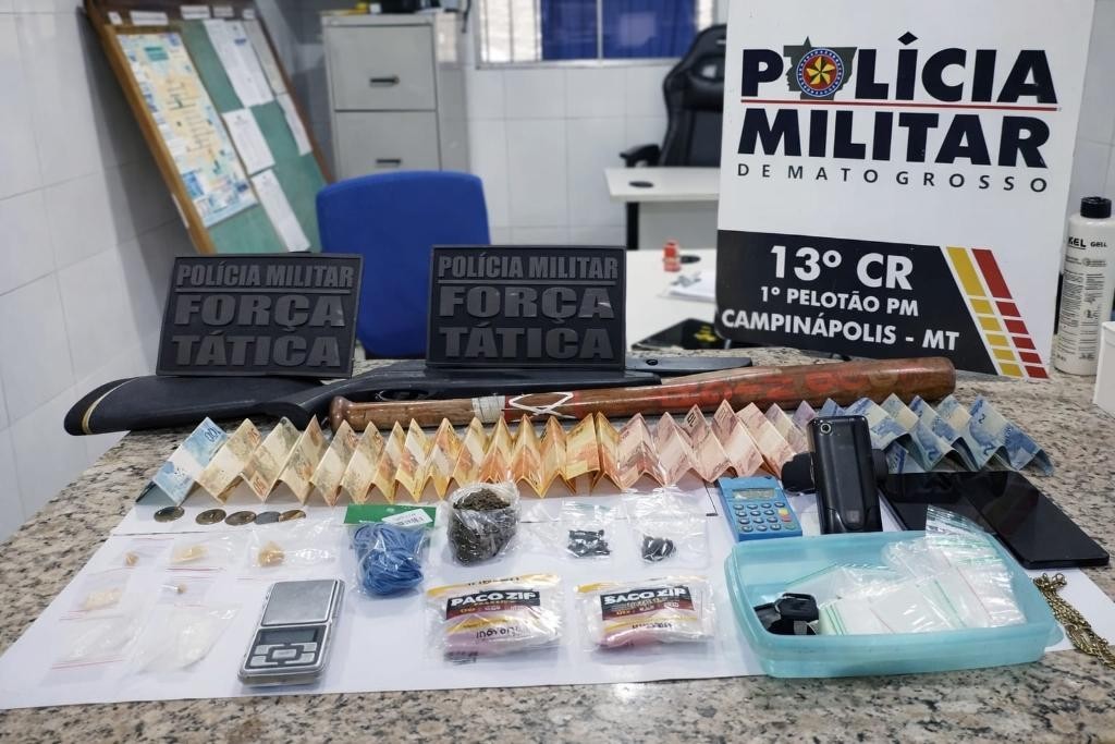 Força Tática prende homem por tráfico ilícito de drogas em Campinápolis
