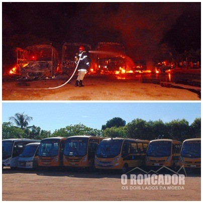 Sete ônibus e mais dois veículos são queimados misteriosamente em Aragarças; prefeito declara calamidade no transporte escolar e calcula prejuízo acima de R$ 2 milhões