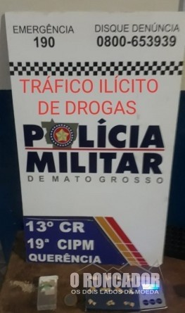 Jovem de 18 anos é preso com crack em Querência