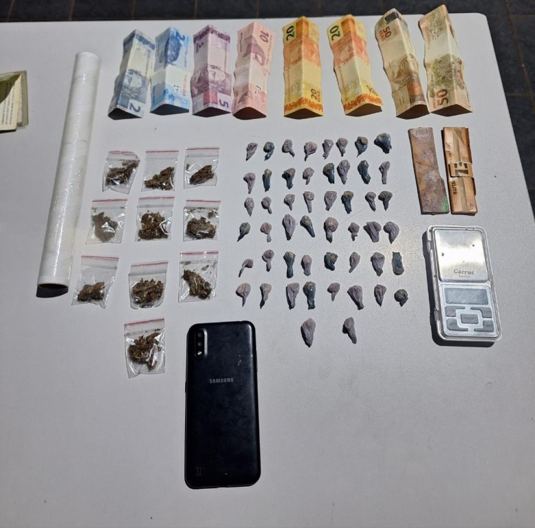 Polícia Militar detém suspeitos por tráfico e apreende 60 porções de drogas Cáceres