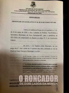 Prefeito veta parcialmente projeto que aumentava salários de prefeito, vice e secretários de NX
