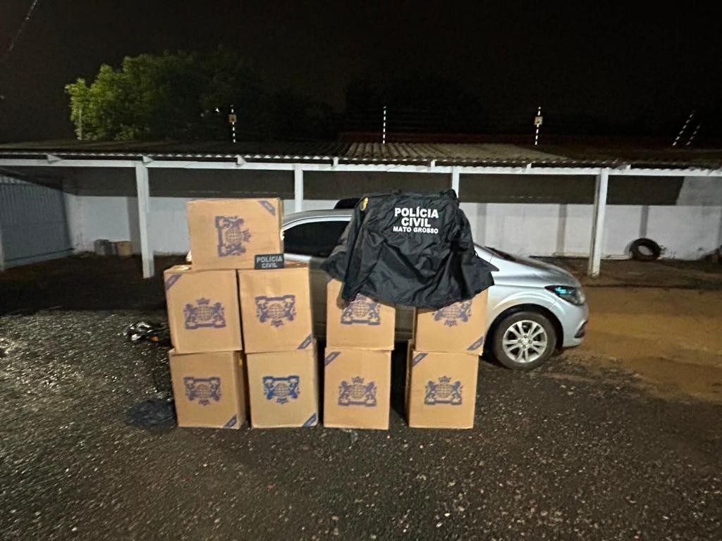 Polícia Civil prende mulher com 495 caixas de cigarros contrabandeados em Nova Olímpia