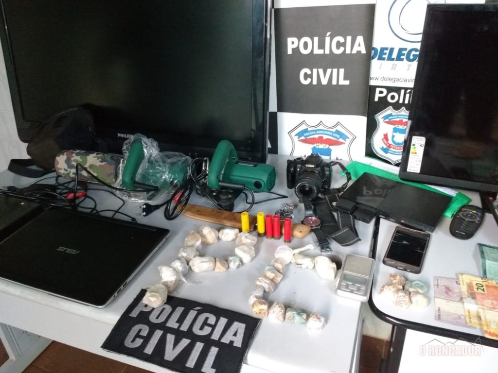 Polícia prende autor de furtos usuário de drogas e derruba boca de fumo no bairro Conagro; veja as fotos