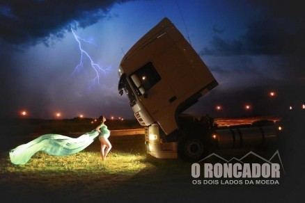 Grávida de MT faz homenagem ao pai caminhoneiro e foto viraliza nas redes sociais