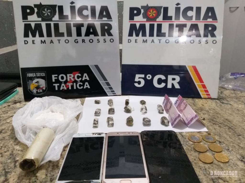 PM prende suspeitos de tráfico e resgata cão vítima de maus tratos em Barra do Garças