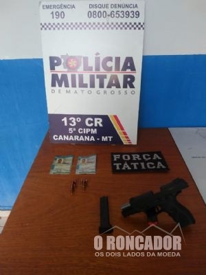 Após tentativa de roubo PM prende homem e apreende arma e CNH falsa em Serra Dourada distrito de Canarana-MT