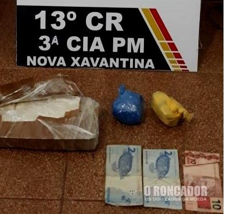Polícia Militar de Nova Xavantina prende suspeito de tráfico de drogas