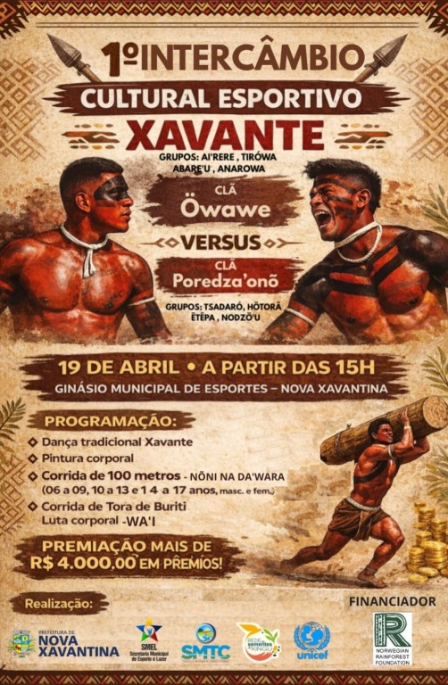 Nova Xavantina realiza 1º Intercâmbio Cultural Esportivo em celebração ao Dia dos Povos Indígenas
